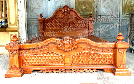 mẫu giường ngủ gỗ hương đẹp